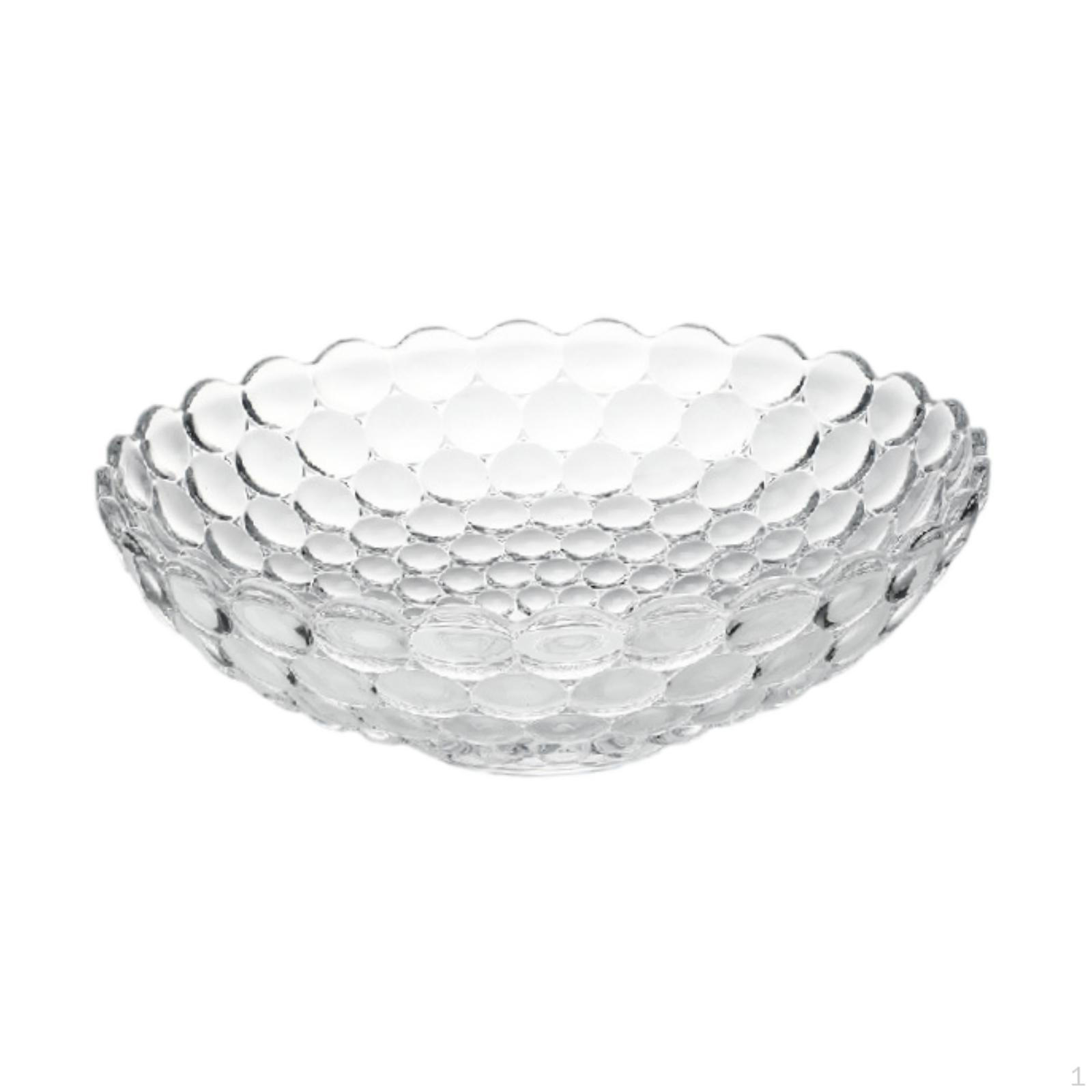 

Элегантная стеклянная тарелка для фруктов для домашнего декора и развлечения чистый