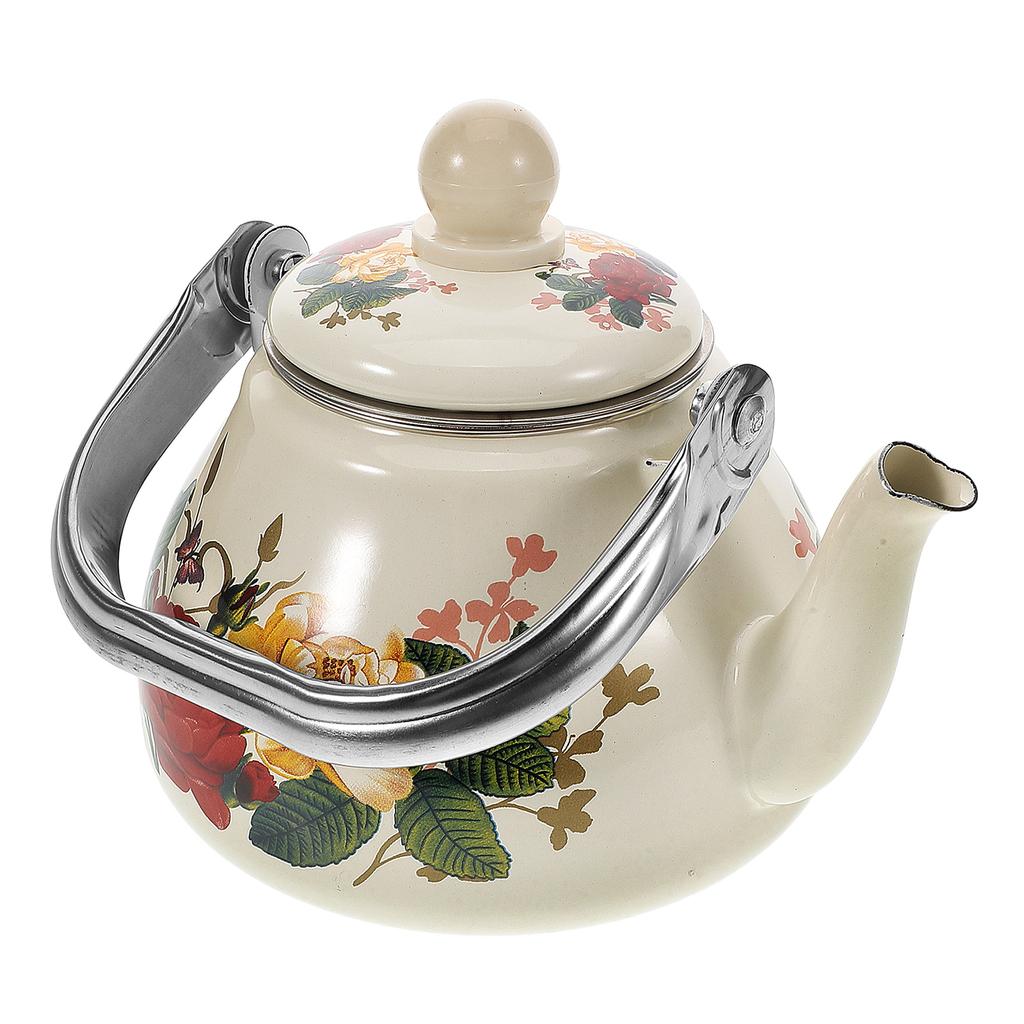 Enamel Pot Infuser Teapot Farmhouse Kettle Stoveto Water Coffee Kitchen Oil Jug Camping Kettles Stovetop Vintage