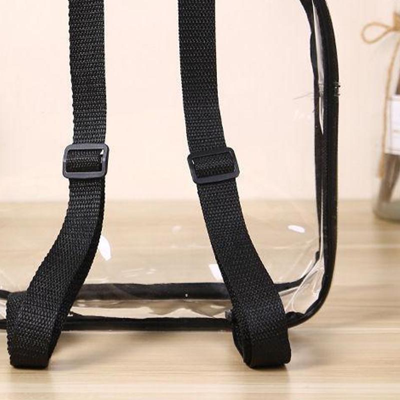 Lightweight Transparent Backpack Cute Zipper Double Shoulder Jelly Book Bag