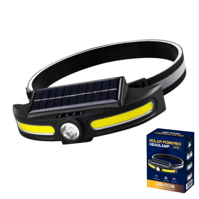 Outdoor Rechargeable LED Headlamp with Solar Charging