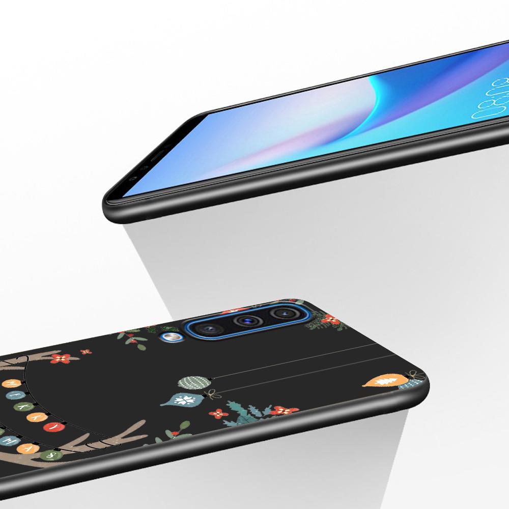 Jul Nyttår Gaver Elg Snø Deksel for Samsung Galaxy A50 A10 A70 A30 A20e A40 A20s A10s A10e A90 5G Mykt Svart Telefondeksel