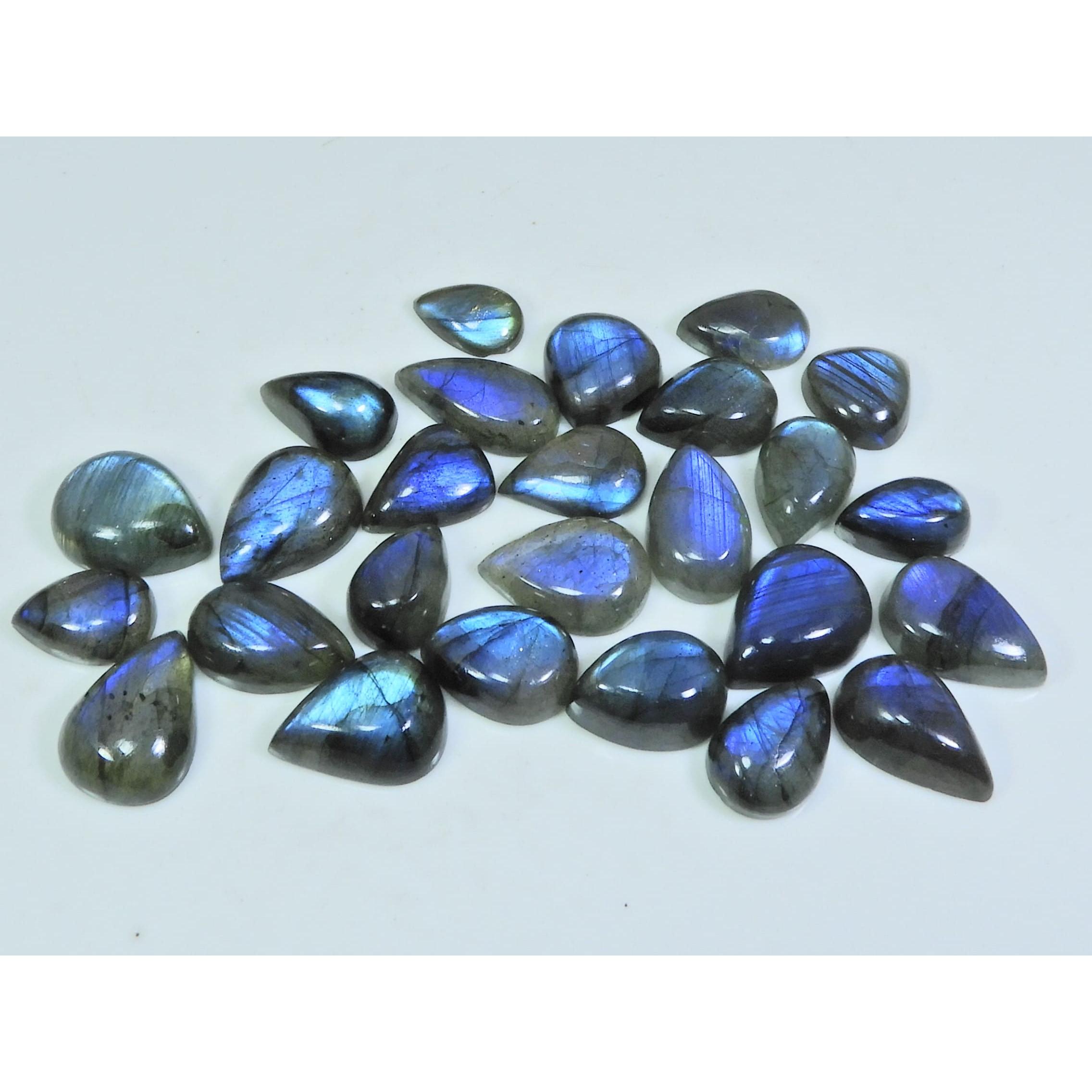

8X12-11X15MM Natural Blue Labradorite Pear Cabochon Loose Gemstone 26Pcs Lot SY-320