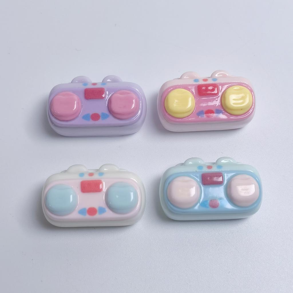100pcs Resin Kawaii Radio Flatback Cabochon Music Figurine Scrapbooking DIY Home Accessories Home Doll House Crafts