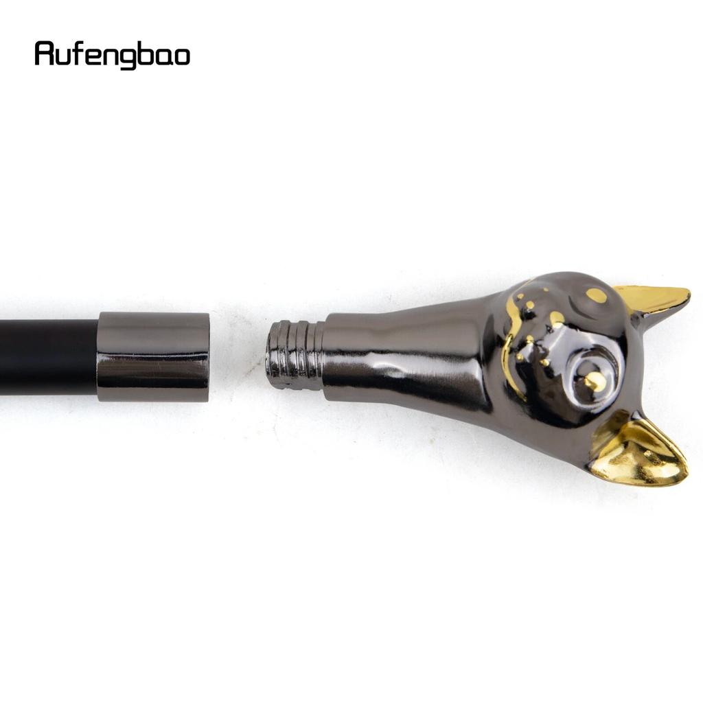 Golden Black Luxury Cat Handle Walking Cane Fashion Decorative Walking Stick Gentleman Elegant Cosplay Cane Knob Crosier 90cm