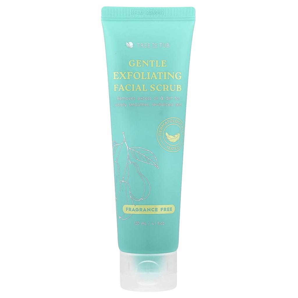 Tree To Tub Gentle Exfoliating Facial Scrub, Fragrance Free, 120ml (4.1 Fl Oz)