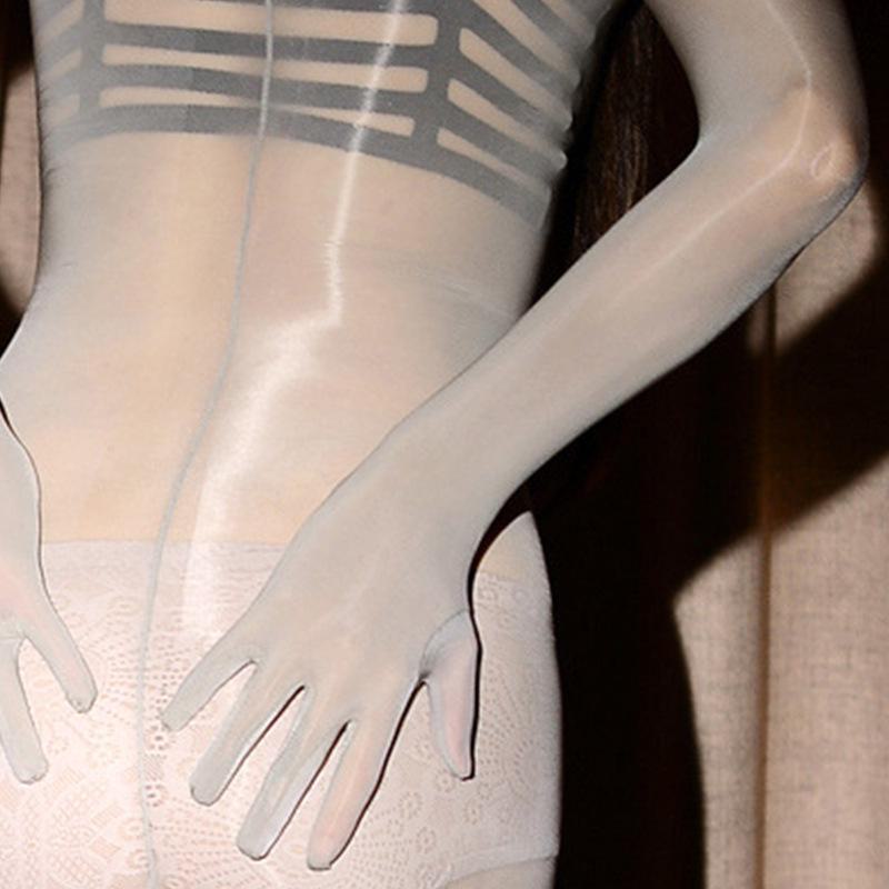 

Qinghe ультратонкие шелковистые блестящие пятипалые масляные чулки-перчатки с расширенным солнцезащитным кремом double серый