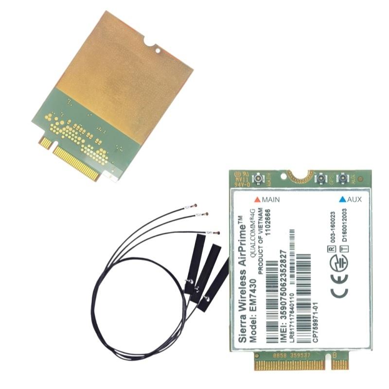 1 Conjunto Cartão 4G 300Mbps WWAN Sem Fio Em7455 1103582 Módulo 4G FDD/TDD LTE Cat6 NGFF M.2 para Laptop e Roteador 4G