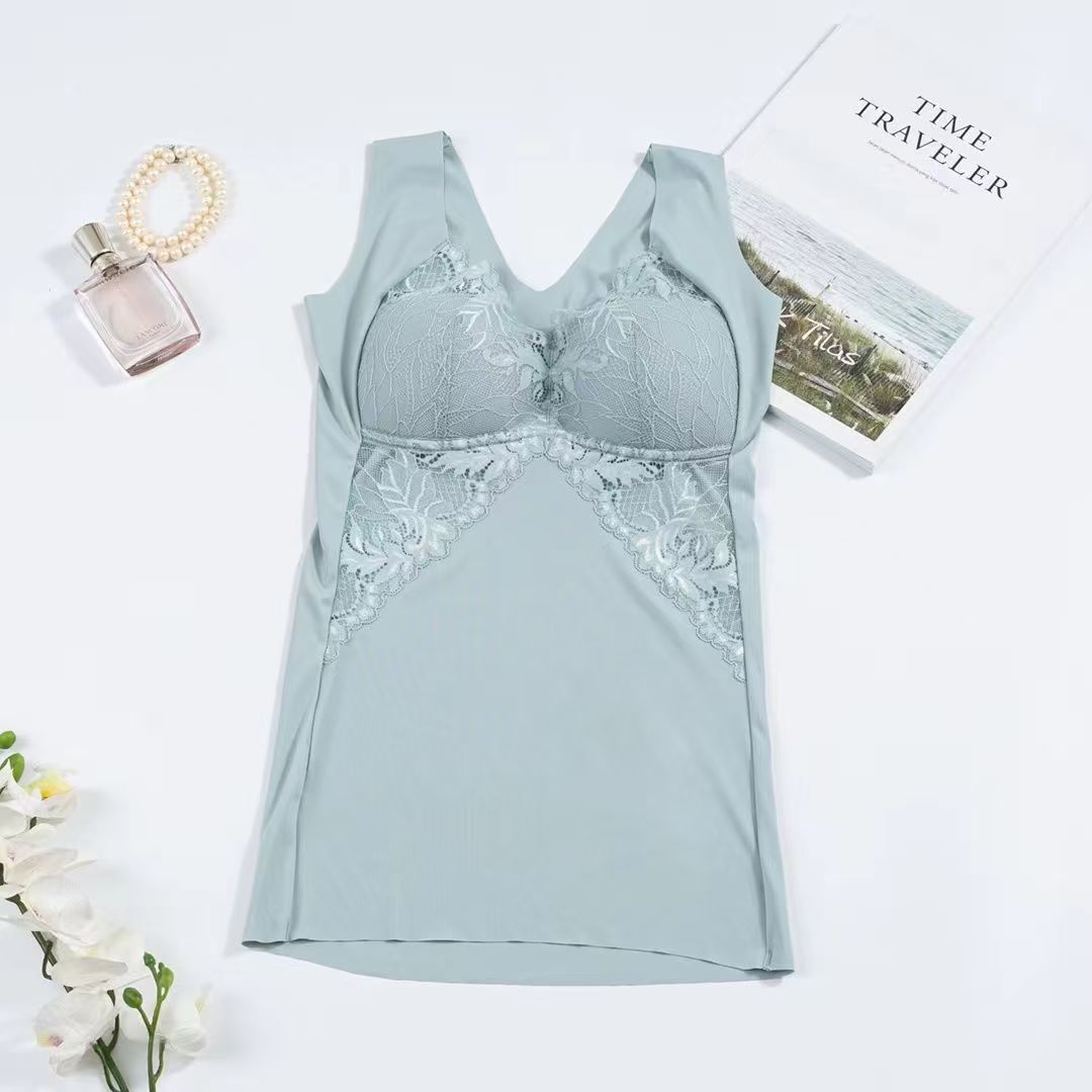 

Осенне-зимний базовый длинный жилет женской моды с фиксированной чашкой и широкими бретелями 6L (recommended 180-100kg) синий