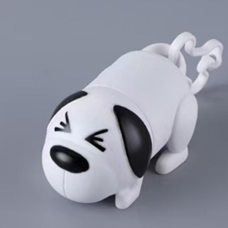 

1 Cute Puppy Poop Bag Dispenser with One-Button Lever and Paw Release System - Portable Dog Poop Dispenser белый