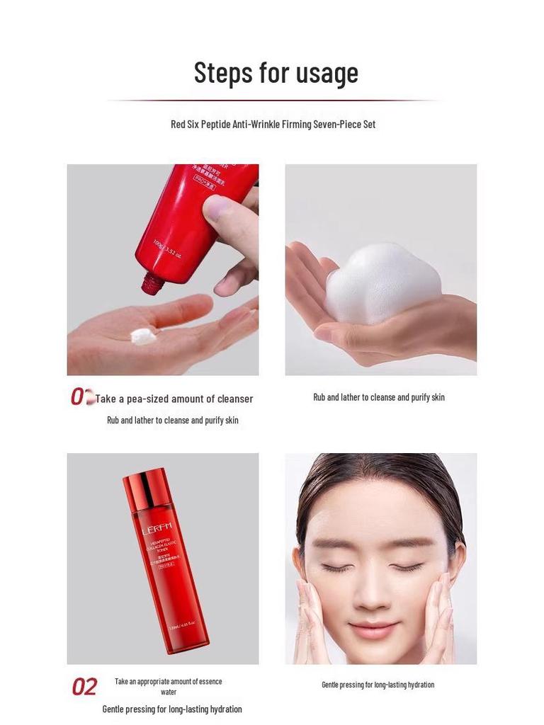 Red Peony Skincare Gift Set: Anti-Wrinkle, Hydrating & Firming Lotion Box for Salon-Quality Beauty.