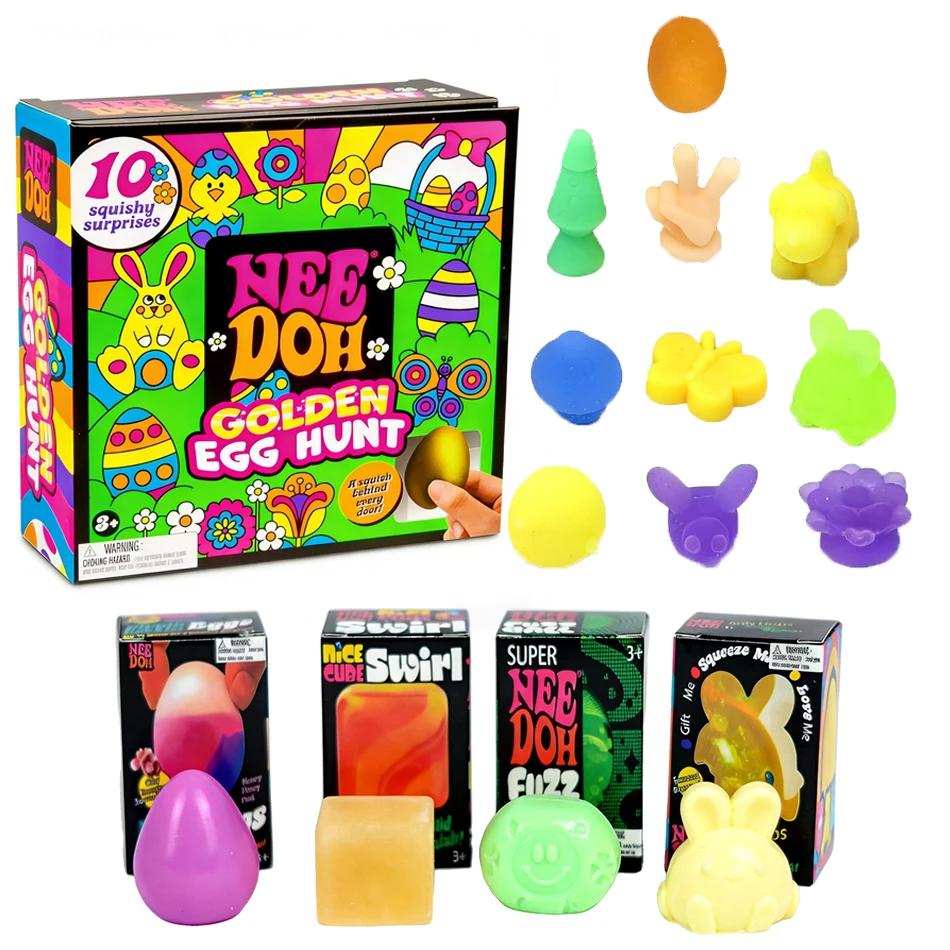 Hot Nee-Doh Golden Egg Treasure Hunt Blind Box Toy With Squishy Surprise Stress Relief Squeeze Kids' Easter Party Toy