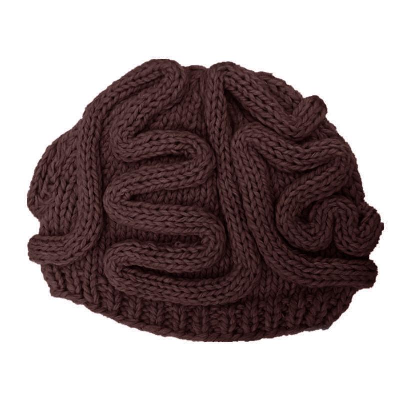 Cappello a Forma di Cervello Horror Lavorato a Maglia a Mano BomHCS - Accessorio per Costume di Halloween