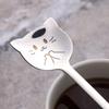 Cat Face Coffee Spoon, 304 Stainless Steel Cute Hanging Spoon with Curved Tail, Long Handle, Stirring Spoon for Mug Cup, Coffee Milk Tea Dessert Gift