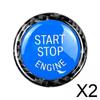 Protective Engine Start Stop Button Cover with Blue Carbon Trim Rings Kit for E90 E92 E93 320i Z4 E89 Car Accessories