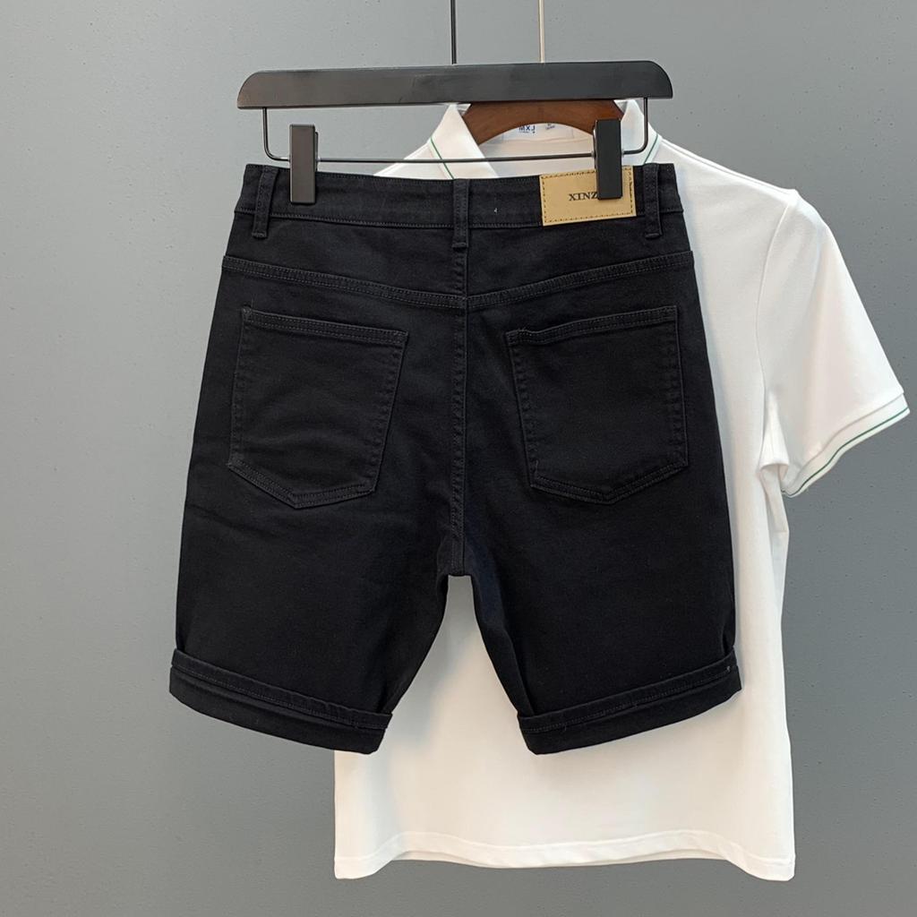 European Station Fashion Full of Hot Diamond Denim Shorts Men's Summer New Youth Trend Brand High Street Casual Five-point Pants