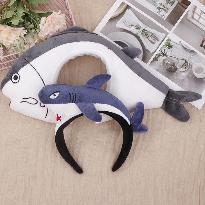 Cartoon Plush Ocean Animal Headband Shark Hairband Funny Fluffy Hair Hoop Halloween Christmas Props Theme Cosplay Costume