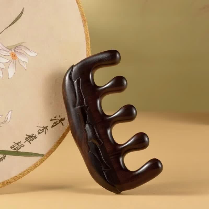 Tan Mujian Black Ebony Massage Palm Comb