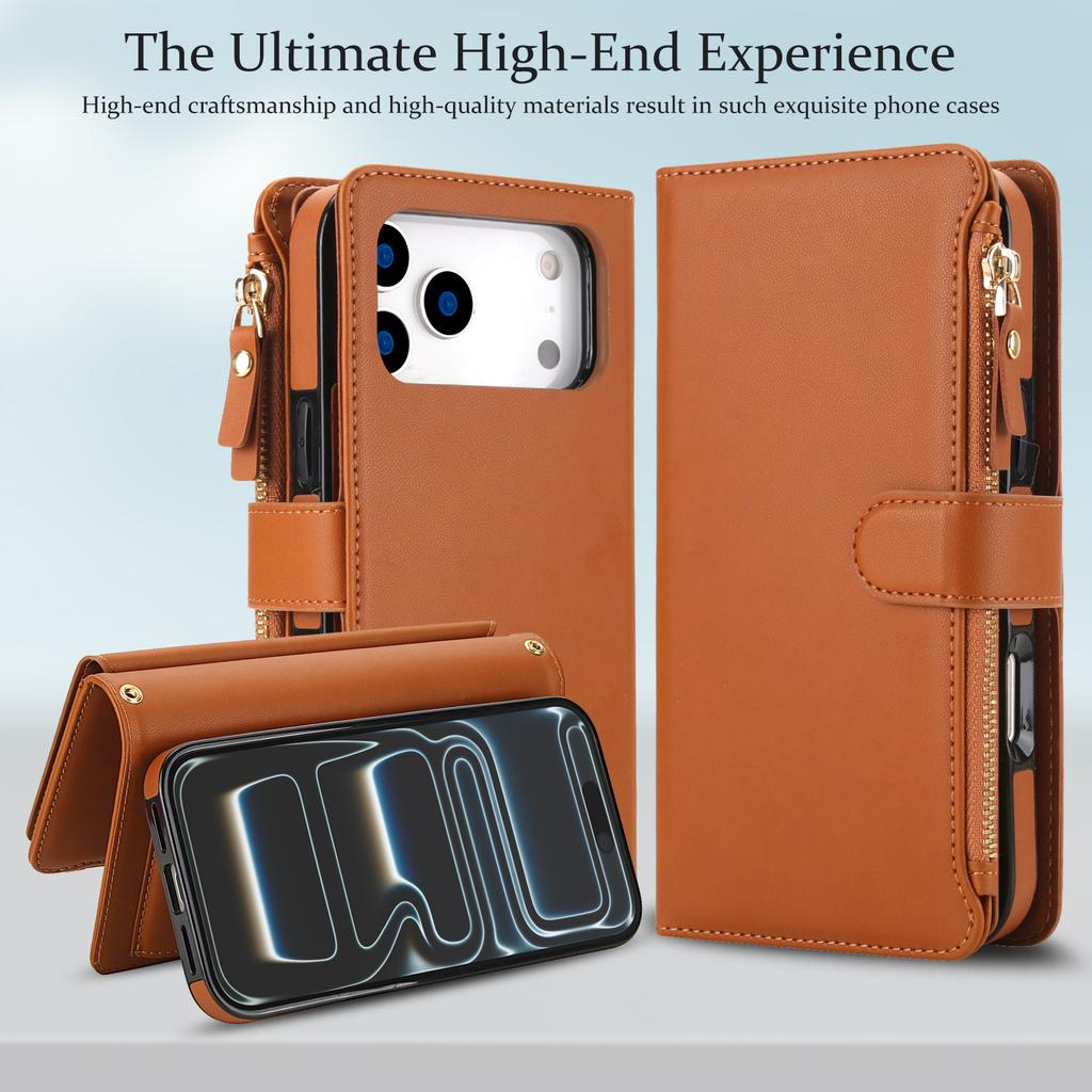 Abnehmbare Crossbody-Geldbörsenhülle für iPhone 17 Pro Max Air 16 Plus 17E 16E 15 14 13 MINI 12 11 XS Xr Kartenhalter Lederabdeckung