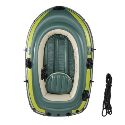 Grünes PVC-aufblasbares Zwei-Personen-Ruder-Luftboot-Angel-Drift-Tauchwerkzeug