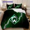 SV Werder Bremen Vzorované povlečení Sada prošívaných dek a povlaků na polštáře Domácí dekorace Dárek k narozeninám (1 * povlak na peřinu + 2 * povlak na polštář, bez jádra)