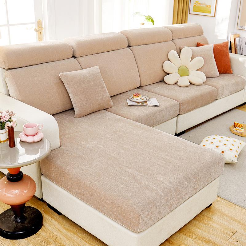 Eifloy High Stretch Seat Cushion Cover Individual Cushion 2 3 4 Seats Couch Slipcover Chenille Furniture Protector For Cats Kids