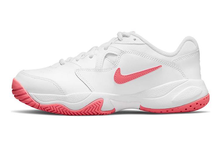 Nike Court Jr. Lite 2 Low-Top Tennis Shoes Pink/White GS CD0440-166 36.5
