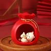 Creative Maneki-neko Ornaments Cartoon Chinese Style Fortune Cat Sculpture Crafts Resin Crafts Red New Year Decoration
