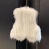 Women's White Faux Fur Vest Luxury Fluffy Sleeveless Winter Warm Waistcoat