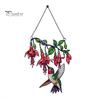 Stained Glass Style Hanging Ornament Hummingbird Window Pendant, Acrylic Suncatcher for Home Indoor Sun Catcher Garden Balcony Decoration, Colorful