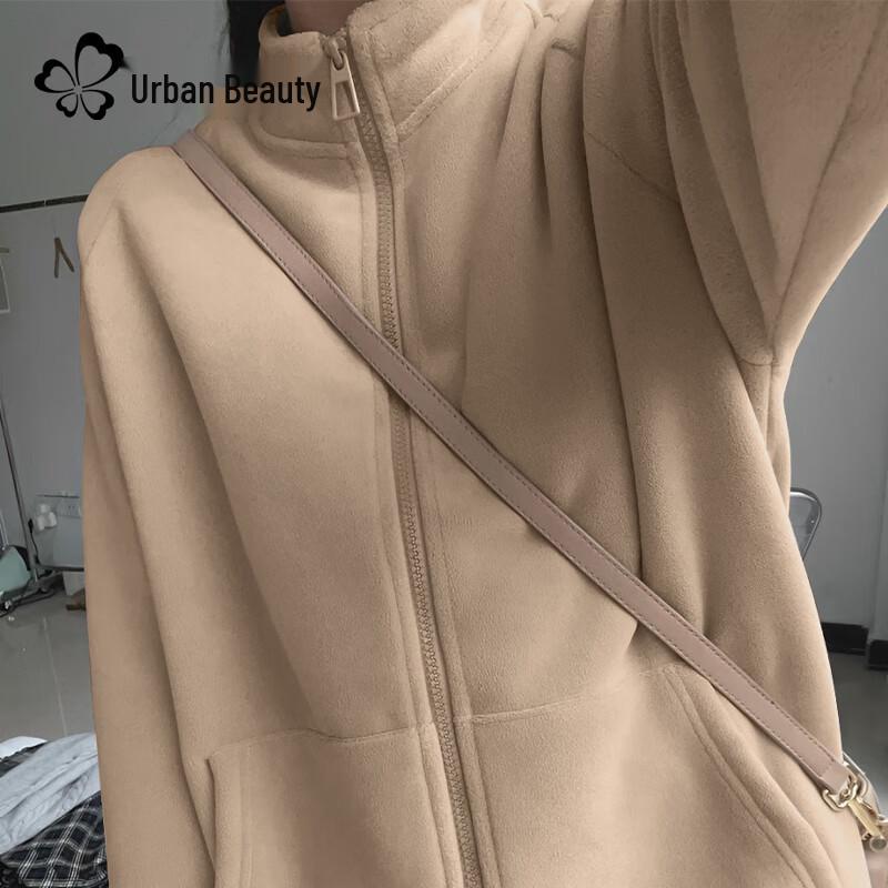 

Women s Autumn/Winter Fleece Lined Stand Collar Jacket S