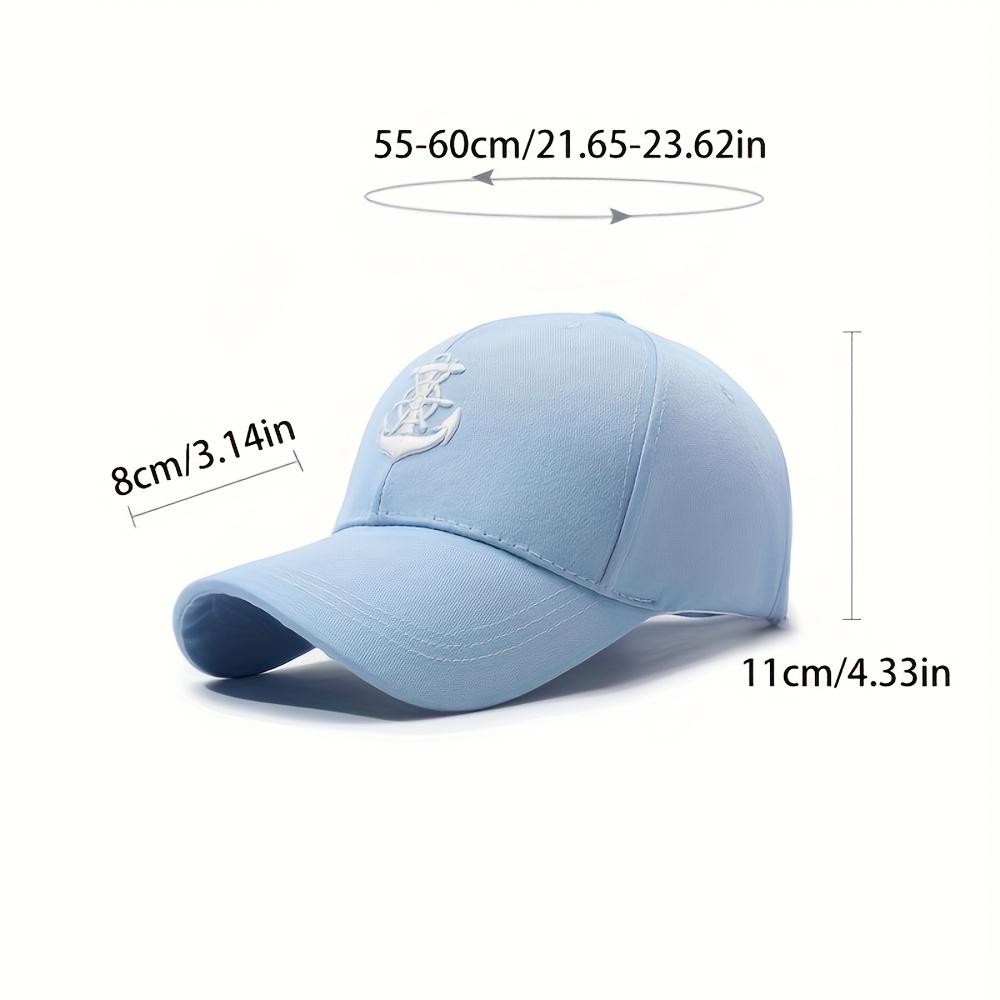 Hip Hop Baseball Cap - Cotton Anchor Embroidered Dad Hat Snapback Trucker Hat, Breathable Sun Protection Fashion Hip Hop Sun Hat
