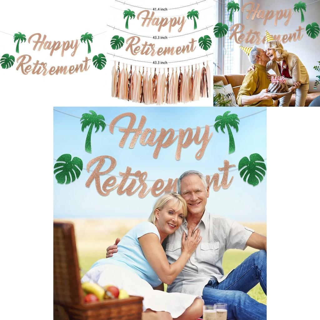 Retirement Theme Party Banner And Tassel With For Summer Event And Background Decor