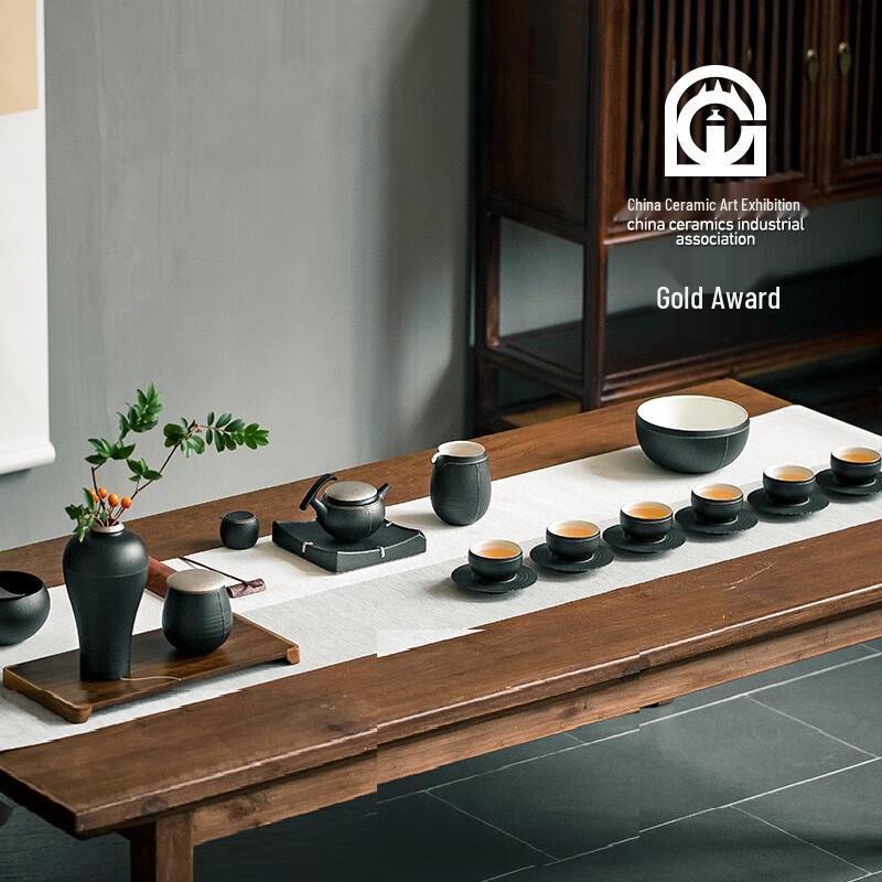 Edenus Gai Shi Yi Pin Black Iron Glaze Ceramic Gongfu Tea Set