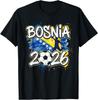 Bosnia BiH 26 Fan Pittura a Schizzi Bandiera Bosniaca Arte Graffiti Maglietta