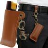 PU Leather Vintage Lighter Case Keychain Portable Retro Cigarette Lighter Pouch Holder Pendant for Bag Backpack Accessory Gift