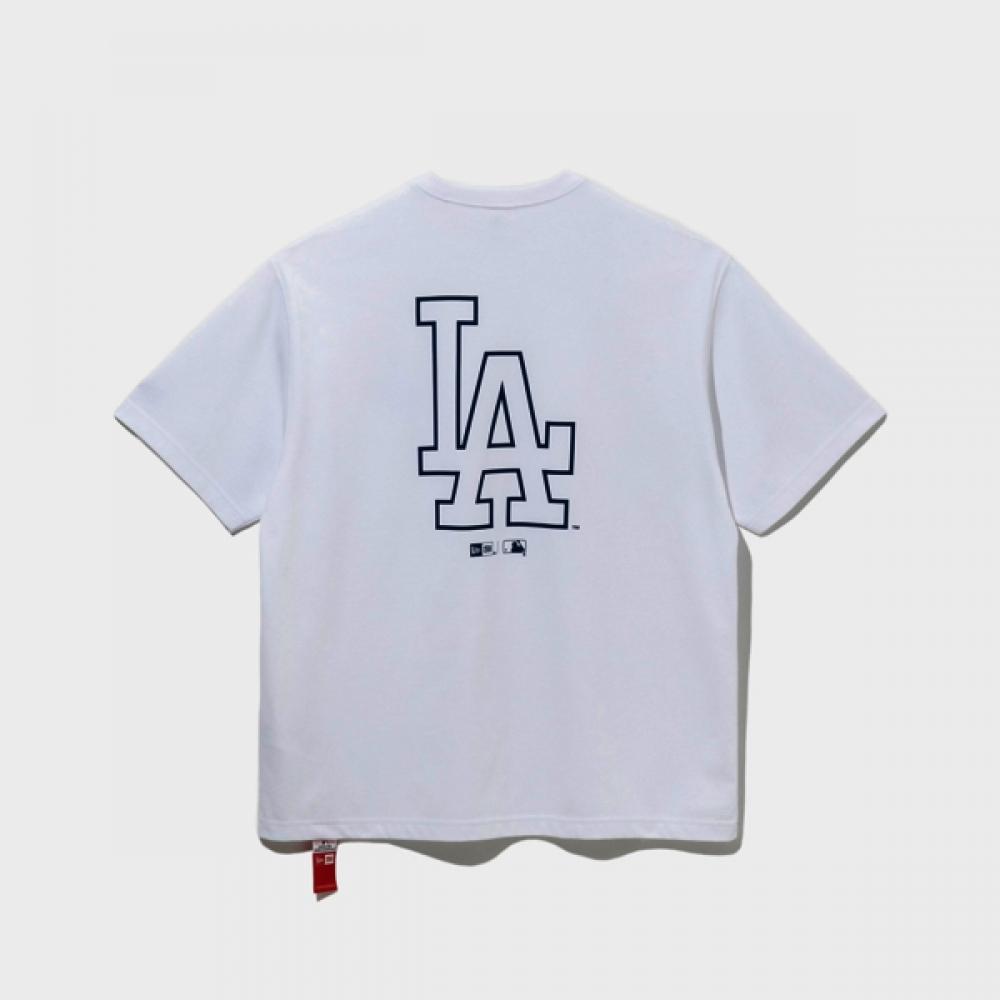 New Era Mlb La Dodgers Line Logo T shirT whiTe 14536490