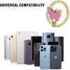 Guppy Glitter Cell Phone Ring Holder Finger Kickstand, Bling Metal Cute Butterfly 180°Rotate Finger Ring Golden Kickstand Adjustable Sparkle Phone