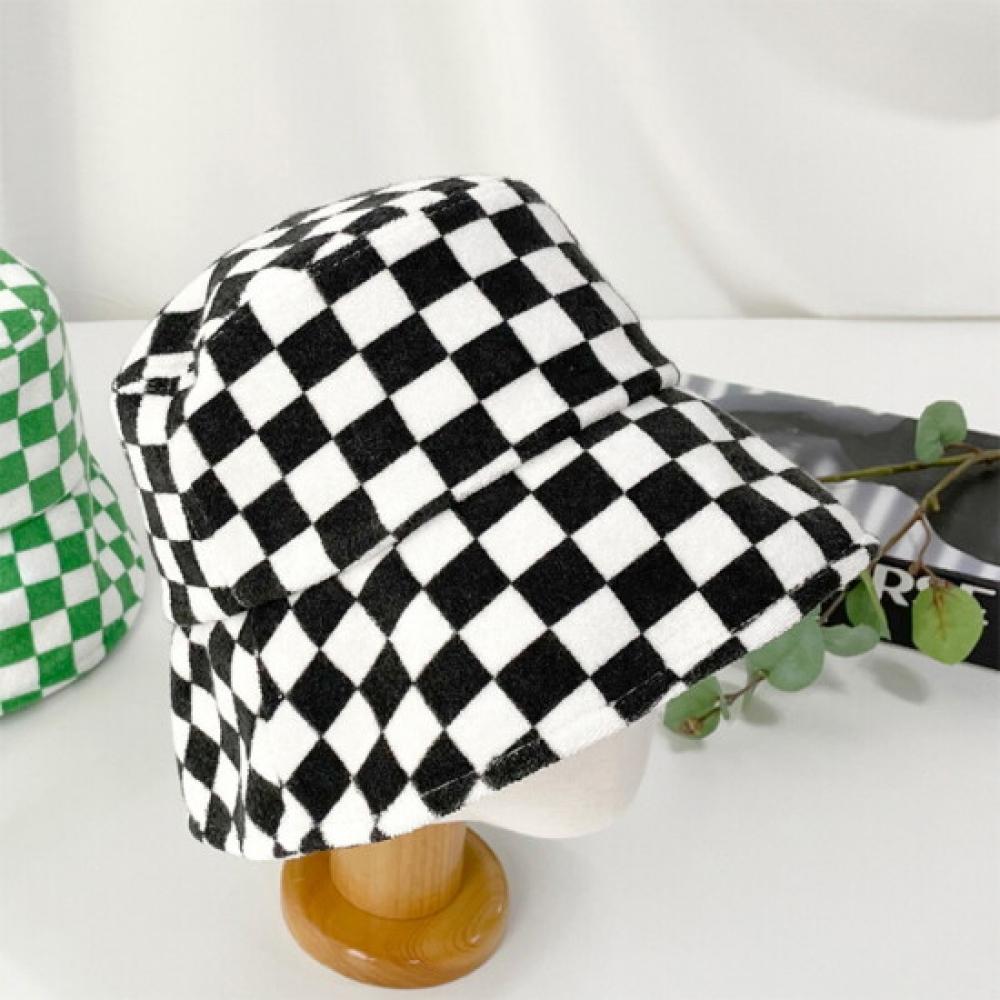 New Arrivals Open Run Women Summer Check Pattern Bucket Hat