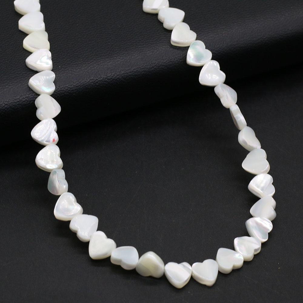 1Strand Natural Freshwater Shell Beads White Heart-Shaped Isolation Beads For Jewelry Making DIY Necklace Earrings Bracelet Beads Accessories