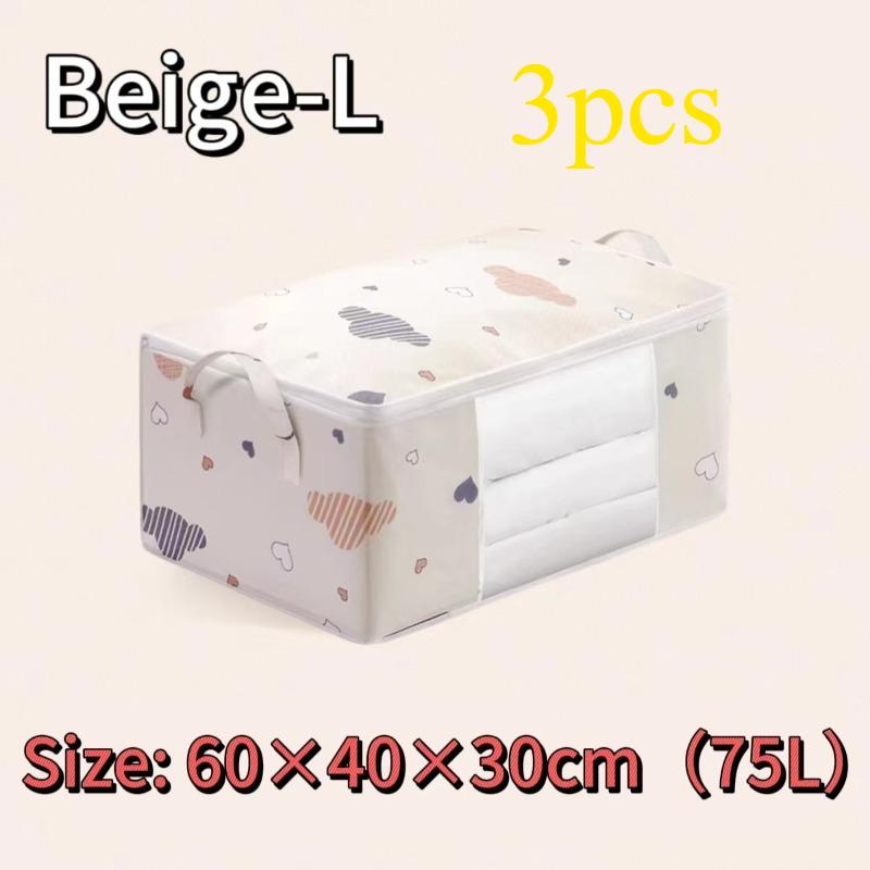Large Capacity Non-Woven Fabric Moving Storage Bag with Handles Cloud Cotton Quilt Organizer Horizontal Style for Home Use
