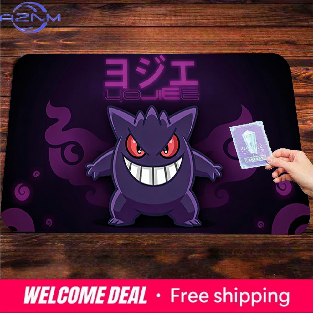 Purple Gengar TCG Playmat NonSlip Card Game Desk Mat 30x80x0.2cm