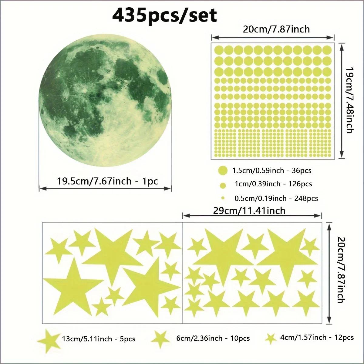 

Светящиеся наклейки на стену со звездами и луной для детской комнаты, декор спальни, светящиеся в темноте наклейки на стену с изображением Земли, серебристые наклейки для домашнего декора зелёный