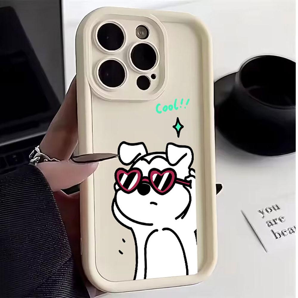 Funny Puppy Pattern Phone Case for iPhone 15 Pro Max 14 13 12 11 XS XR X 7 8 Plus SE 3 2022 Shockproof Soft Bumper Protective