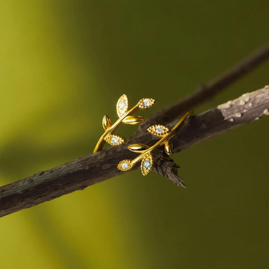 Through What You Through Leaf Rings S925, Adjustable Leaf Entanglement Ring, Exquisite Inspirational Rings For Women, Jewelry Gifts For Your