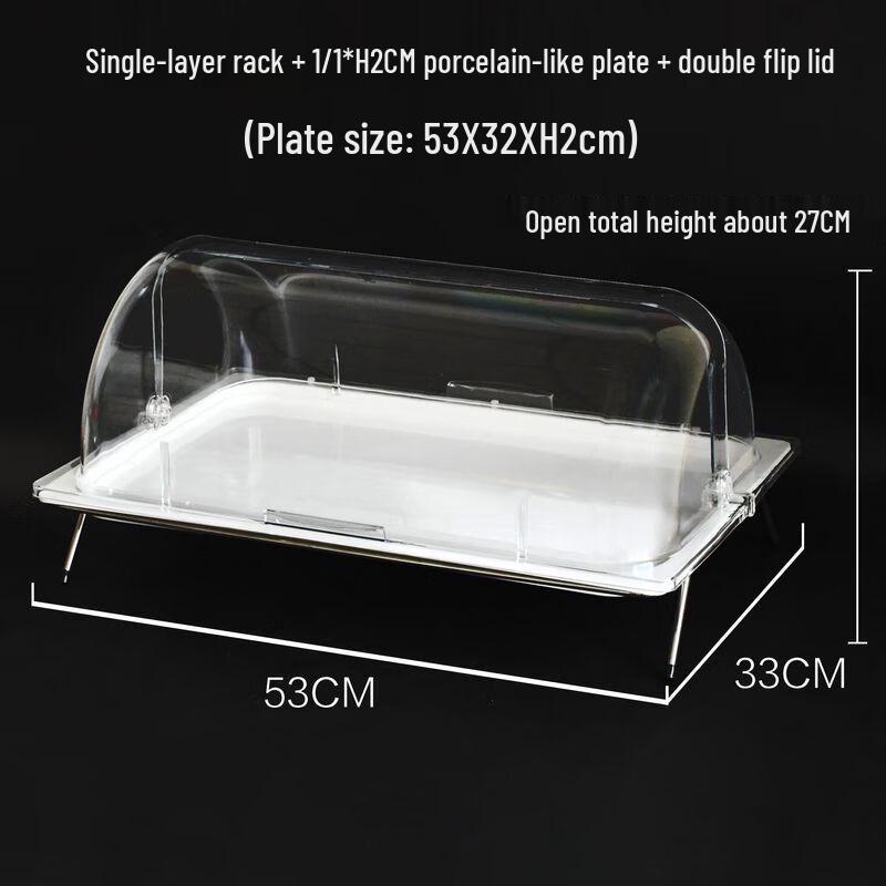 Melamine Multi-Compartment Food Display Tray with Dust Cover