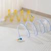 Folding Cat Tunnel S Shape Spring Type Cat Tunnel Toy With Plush Mouse And Feathers Spiral Tunnel Interactive Cat Toy