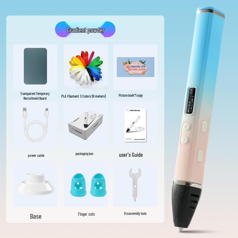 3D Printing Pen with Display, Detachable High-Temperature PLA for Educational and DIY Projects