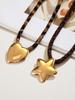 Qiong Yao Design Sense Photochromic Geometric Pendant, Long Leopard Print Necklace, Simple 18K Gold Plated Clavicle Chain.