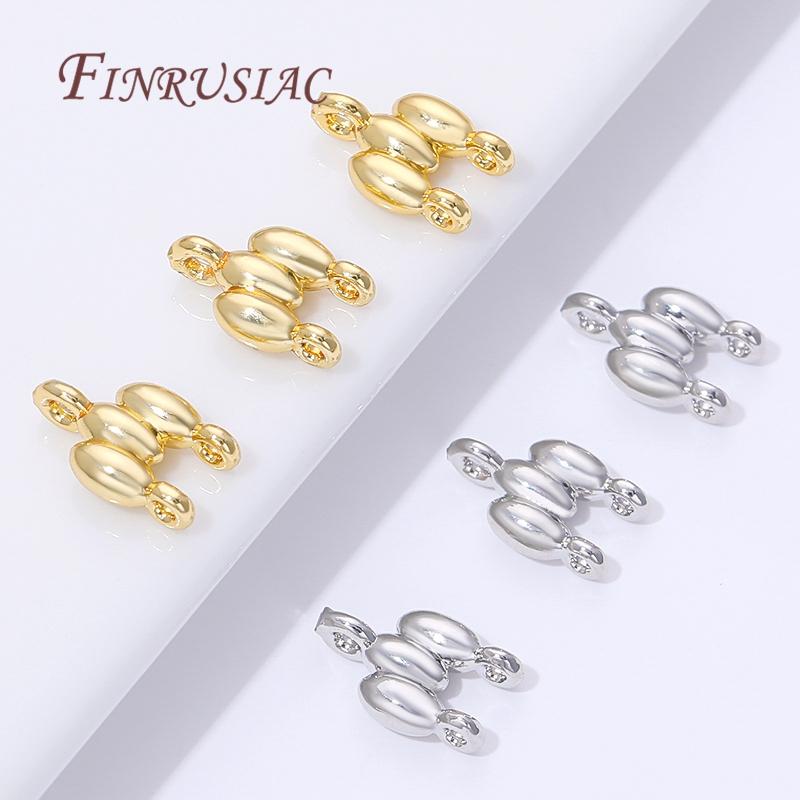 18K Gold Plated 2-row Connectors For Jewelry Making,Brass Connectors For Bracelets Accessories,DIY Necklaces Findings