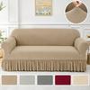 1pc Jacquard Elastic Solid Color Sofa Cover with Skirt Non-Slip Polyester Sofa Cover Furniture Protection Covers for Bedroom